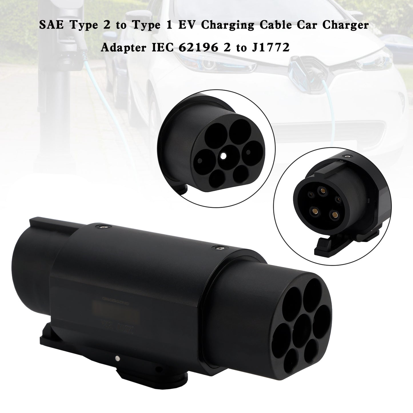 Cavo di ricarica per auto SAE da tipo 2 a tipo 1 Adattatore per caricabatteria da auto IEC 62196 da 2 a J1772