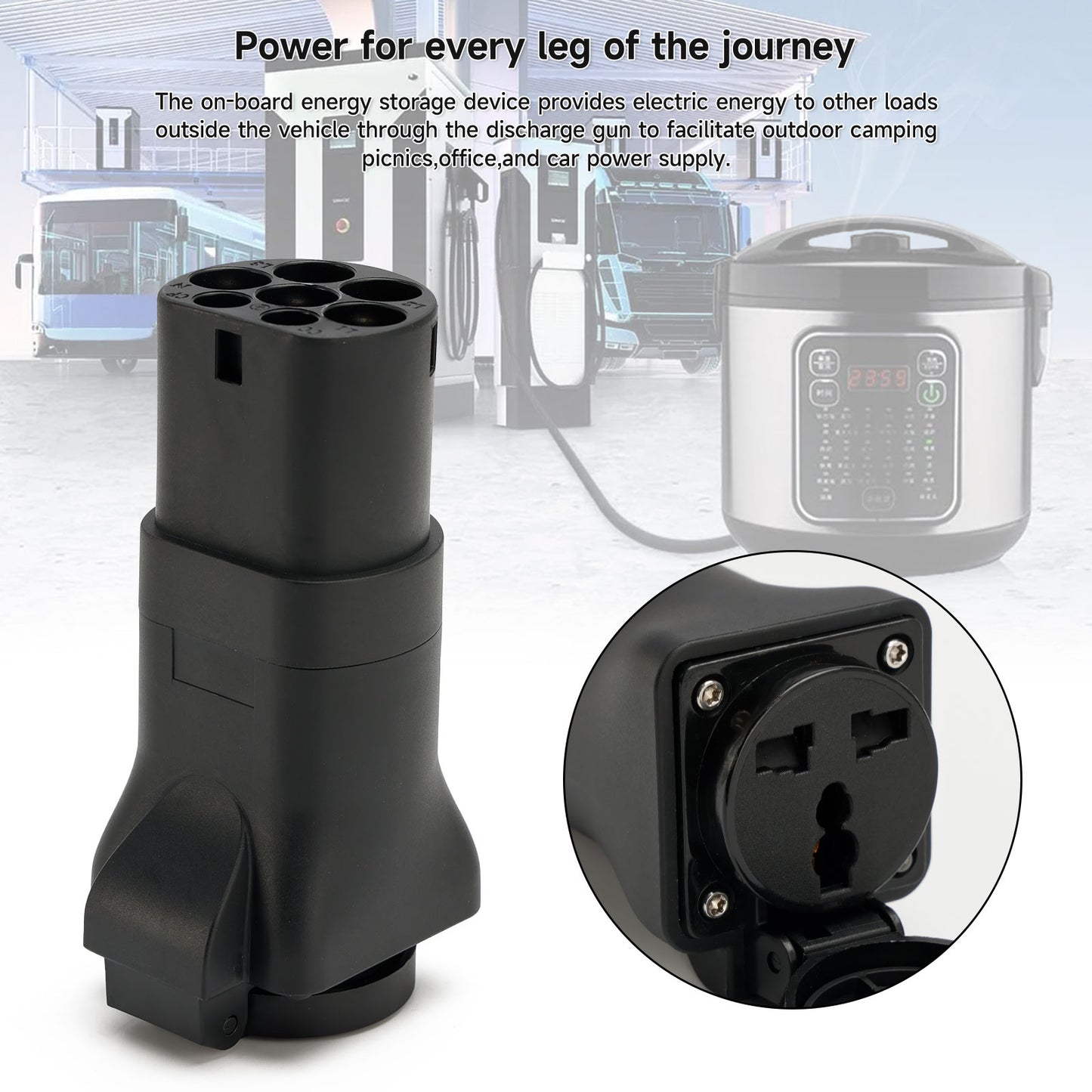 Adattatore per spina convertitore stazione di ricarica EV tipo 2 a scarica 16A IEC62196