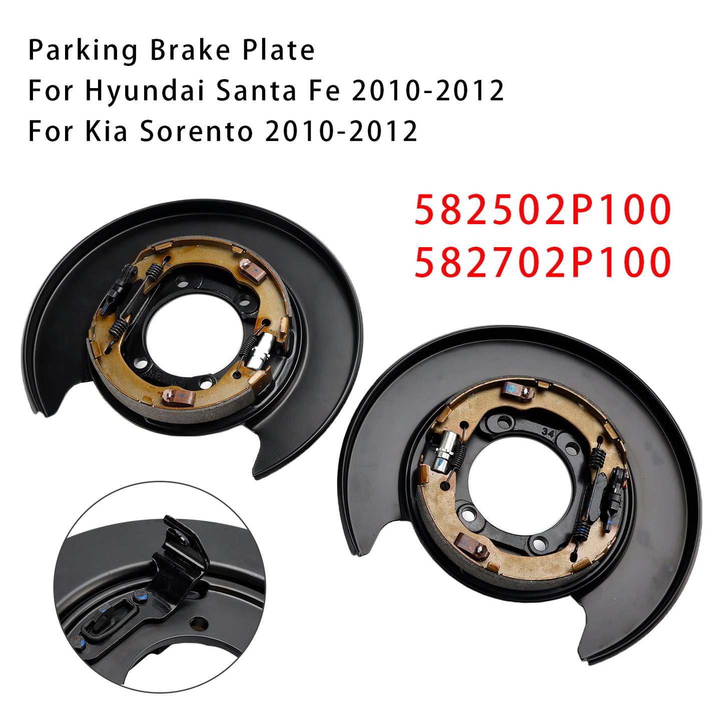 Piastra freno di stazionamento posteriore sinistra+destra Kia Sorento 2010-2012 582502P100+582702P100