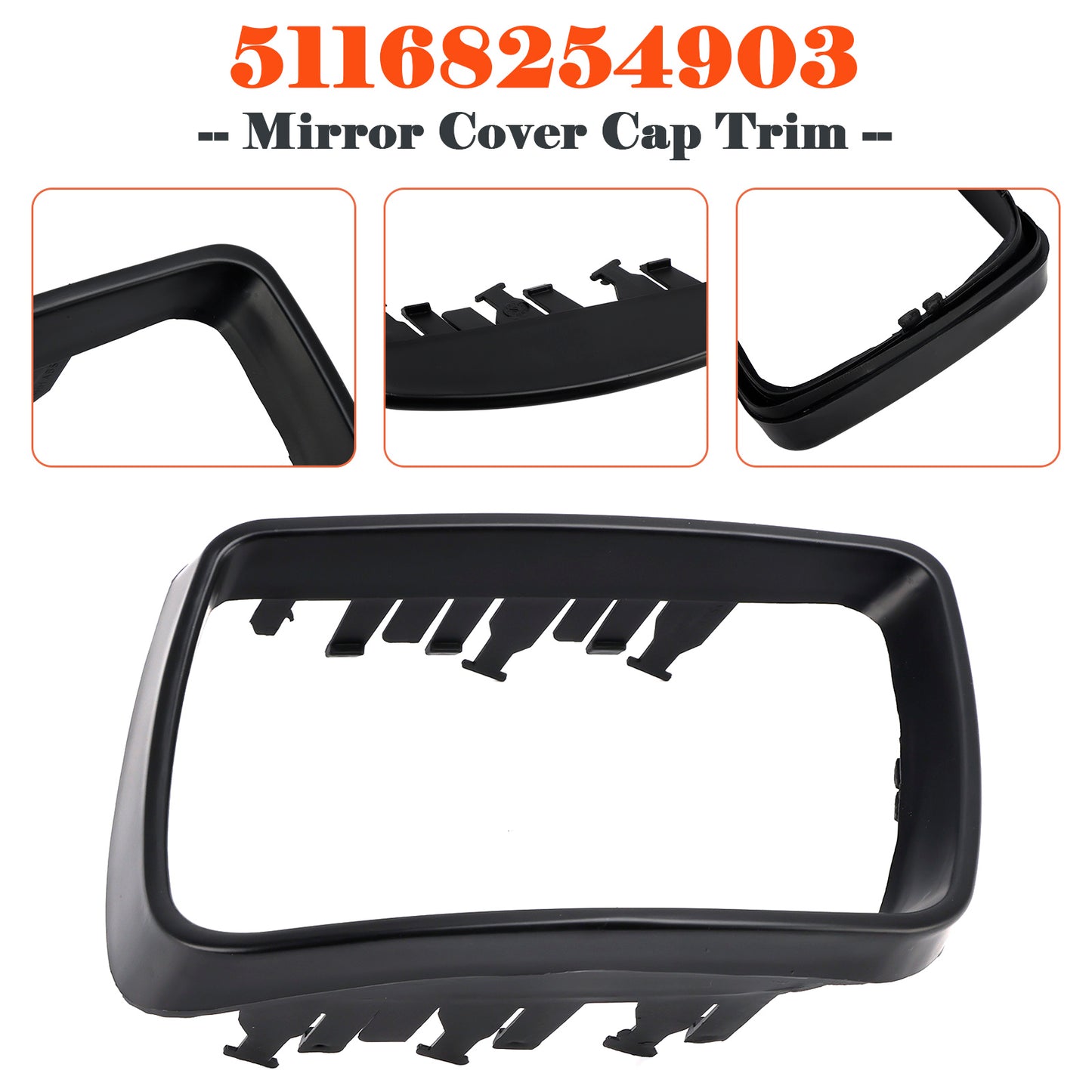 Tappo di copertura dello specchio della porta Anello di rivestimento lato sinistro per BMW X5 E53 2000-2006 51168254903