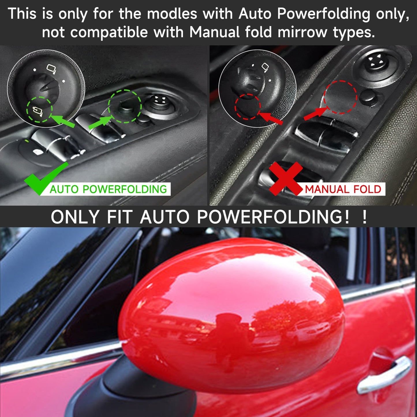 2 copri specchietti rossi per MINI Cooper R55 R56 R57 Alta qualità