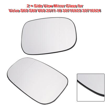 2 × Vetro specchietto laterale per Volvo S60 S80 V60 2011-18 30716923 30716924