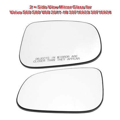 2 × Vetro specchietto laterale per Volvo S60 S80 V60 2011-18 30716923 30716924