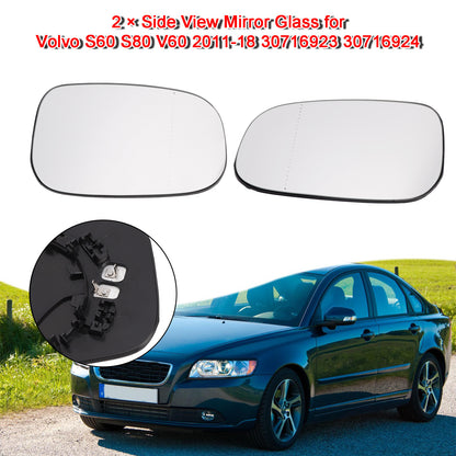 2 × Vetro specchietto laterale per Volvo S60 S80 V60 2011-18 30716923 30716924