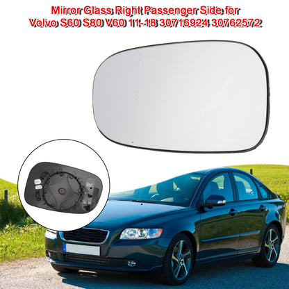 Vetro specchietto lato passeggero destro per Volvo S60 S80 V60 11-18 30716924 30762572