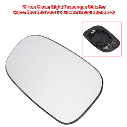 Vetro specchietto lato passeggero destro per Volvo S60 S80 V60 11-18 30716924 30762572