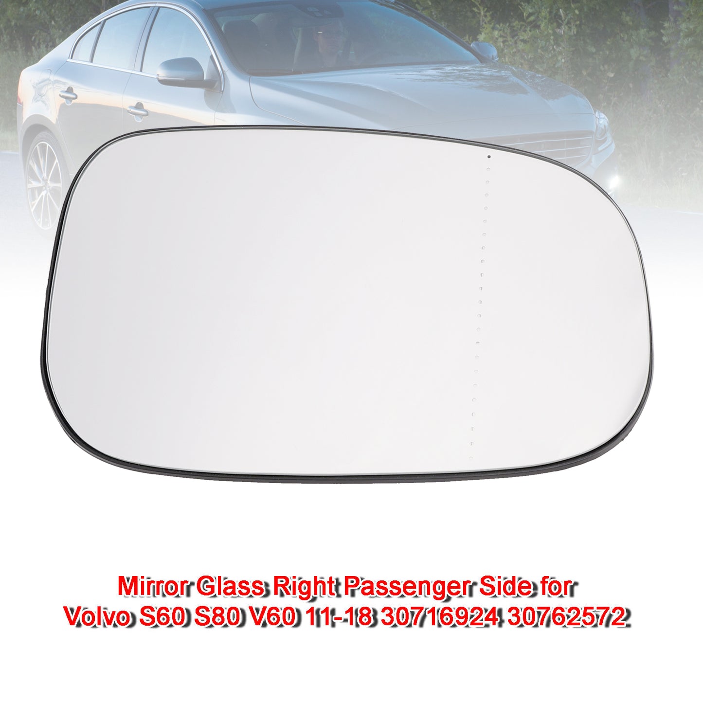Vetro specchietto lato passeggero destro per Volvo S60 S80 V60 11-18 30716924 30762572