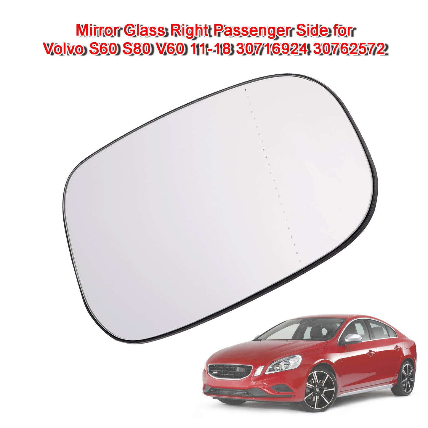 Vetro specchietto lato passeggero destro per Volvo S60 S80 V60 11-18 30716924 30762572