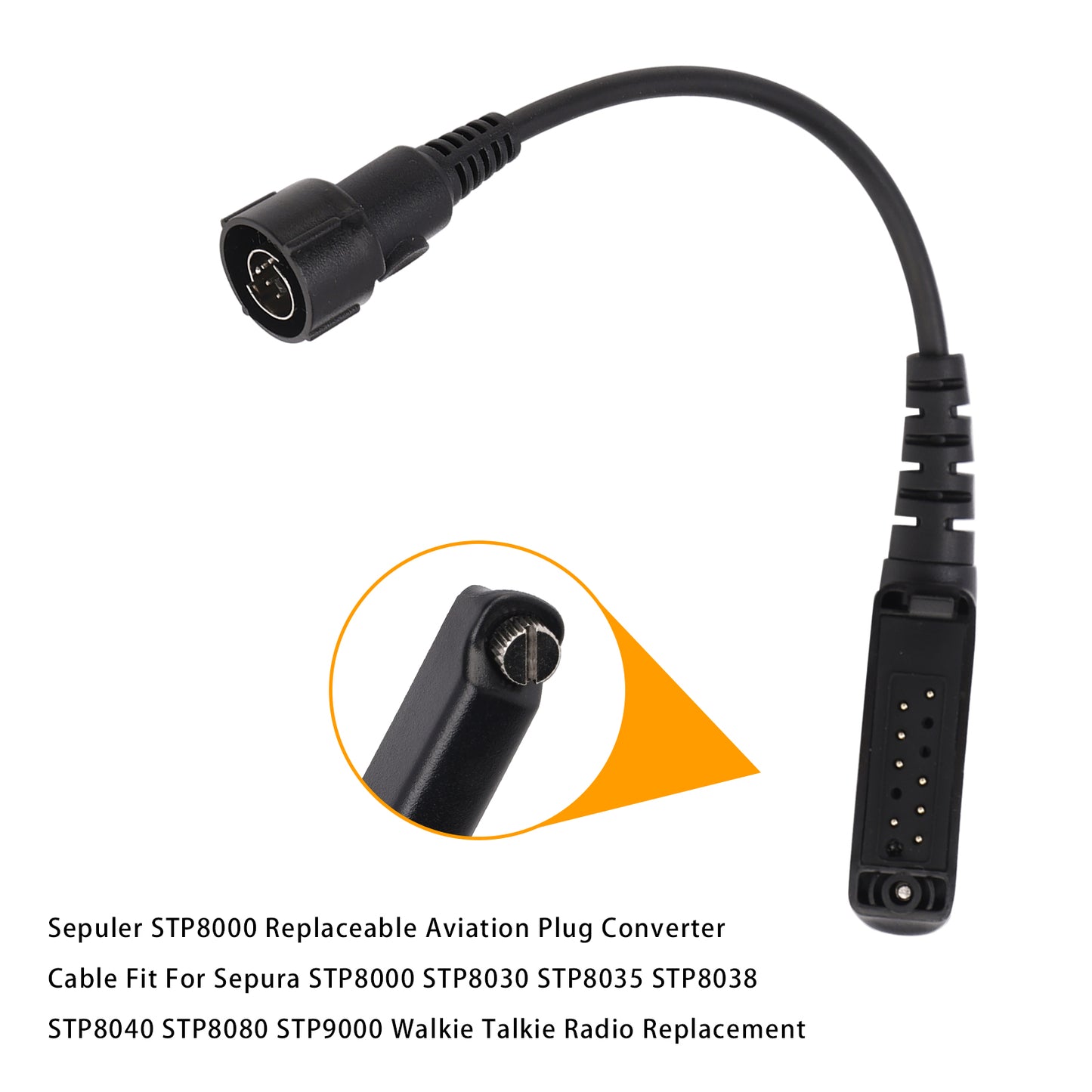 Cavo convertitore spina aeronautica sostituibile STP8000 per Sepura STP8030 STP8035