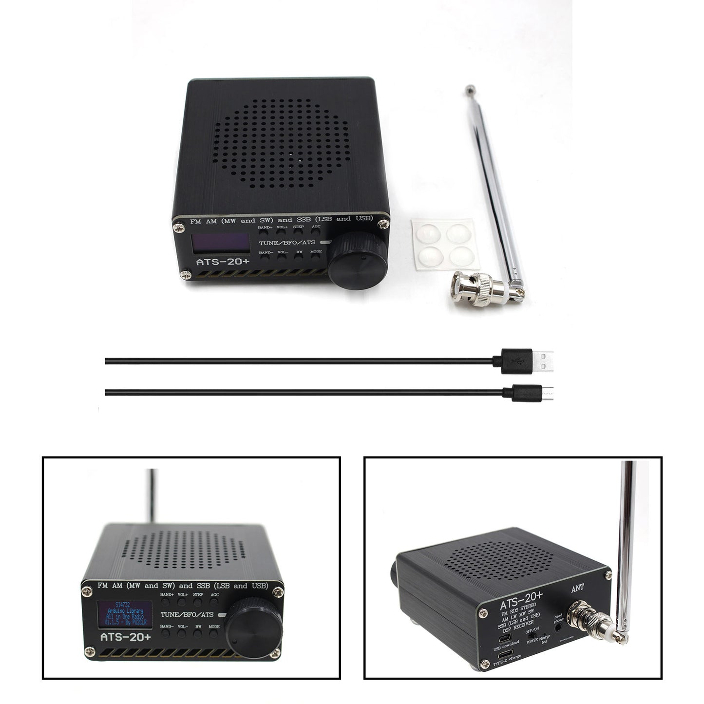 Nuovo ricevitore radio ATS-20+ SI4732 All Band DSP FM LW MW SW con touch screen da 2,4"