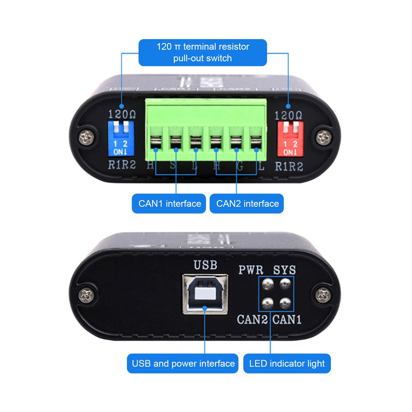 Modulo di comunicazione per isolamento elettrico del convertitore di interfaccia da USB a CAN FD