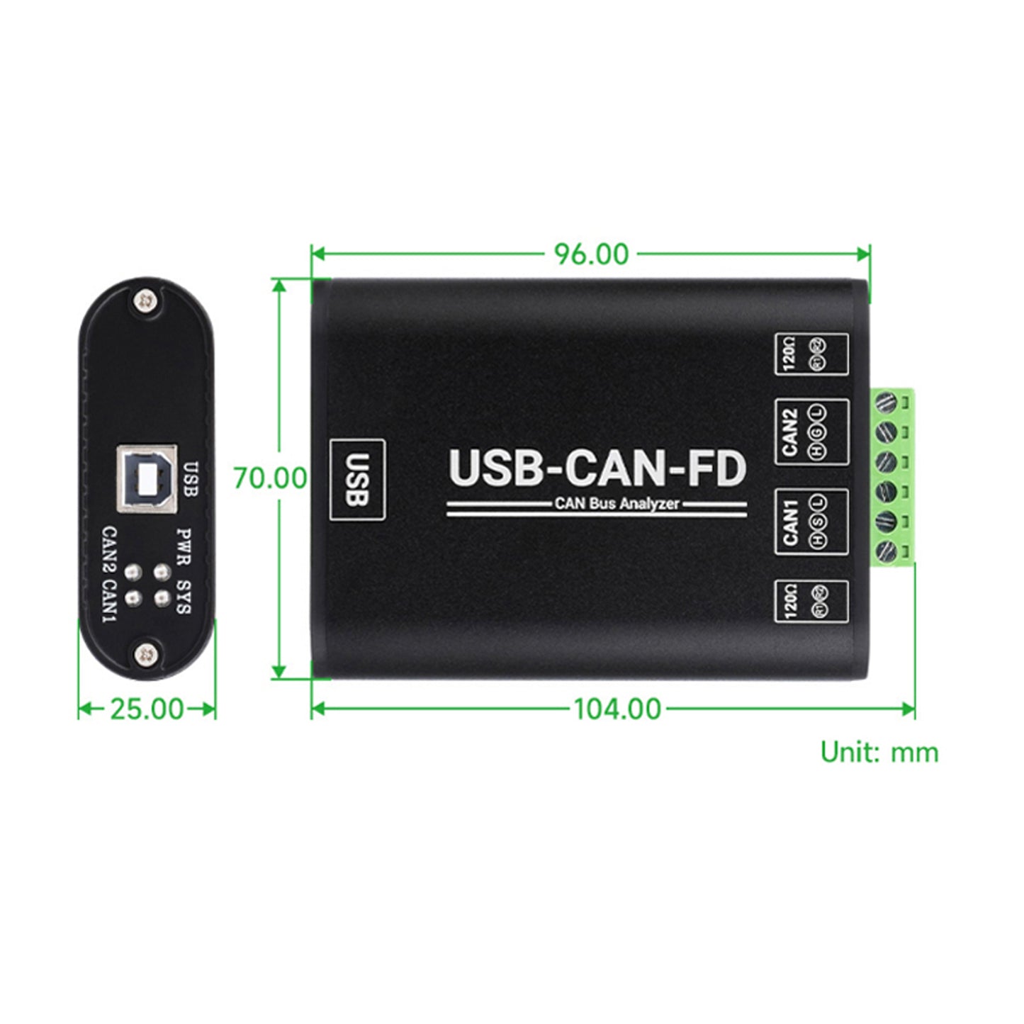 Modulo di comunicazione per isolamento elettrico del convertitore di interfaccia da USB a CAN FD