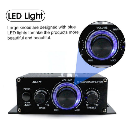 2 * 200W Hi-Fi Auto Stereo 12V Car Audio Amplificatore MP3 Radio Booster LED Design