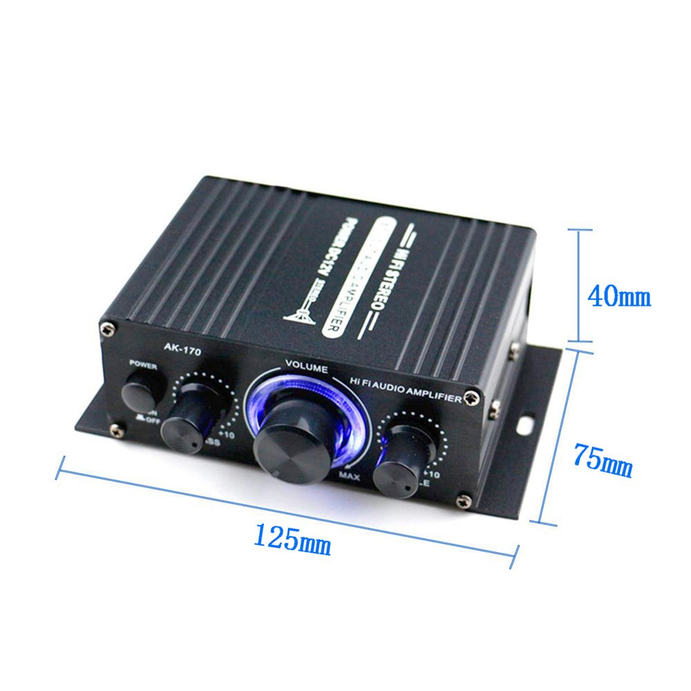 2 * 200W Hi-Fi Auto Stereo 12V Car Audio Amplificatore MP3 Radio Booster LED Design