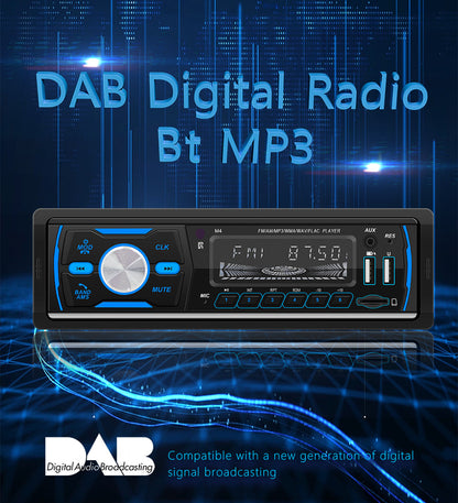 Autoradio Stereo 1Din Bluetooth FM Audio Lettore musicale DAB/MP3/USB/AUX In-dash
