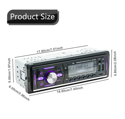 Autoradio Stereo 1Din Bluetooth FM Audio Lettore musicale DAB/MP3/USB/AUX In-dash