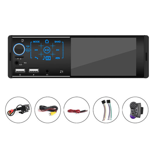 Autoradio Bluetooth con schermo tattile singolo Din 4 pollici FM + telecamera per retromarcia
