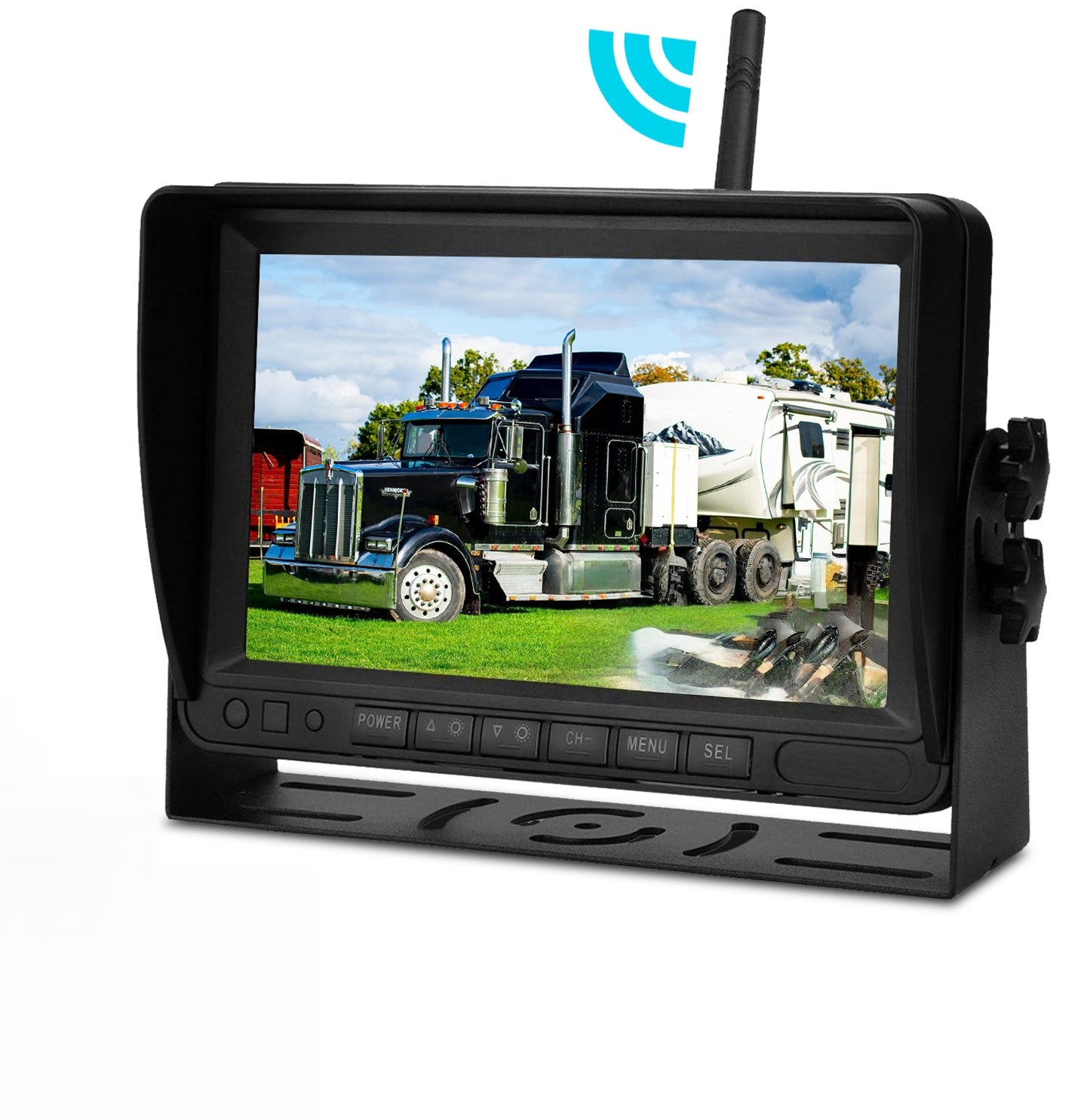 Kit telecamera di backup per retrovisione AHD 1080P wireless con display da 7 pollici per rimorchio per camion