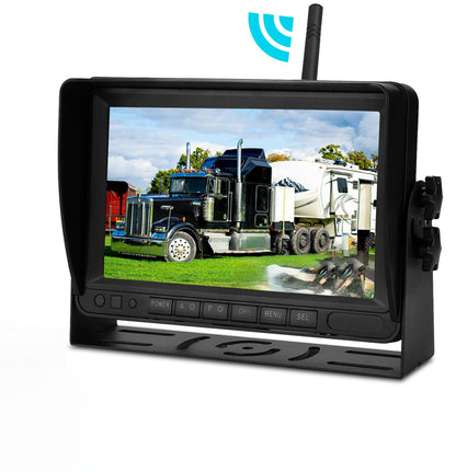 Kit telecamera di backup per retrovisione AHD 1080P wireless con display da 7 pollici per rimorchio per camion