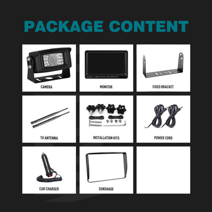 7" Display AHD 1080P Wireless 3CH Kit telecamera di retromarcia per rimorchio per camion