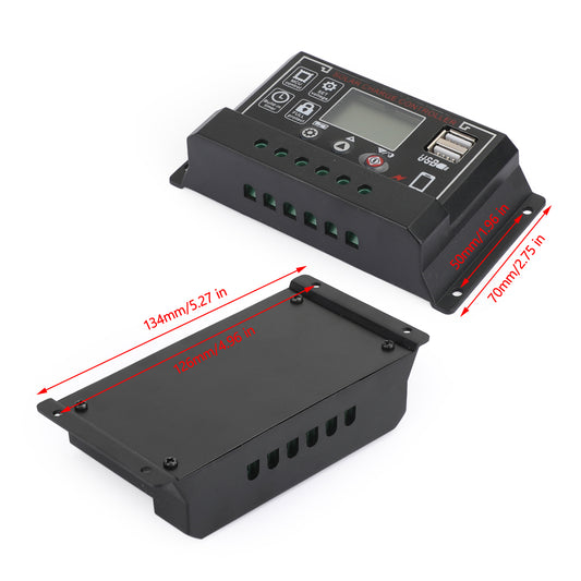 30-60A 12V/24V Pannello solare Regolatore batteria Regolatore di carica Dual USB a 4 stadi