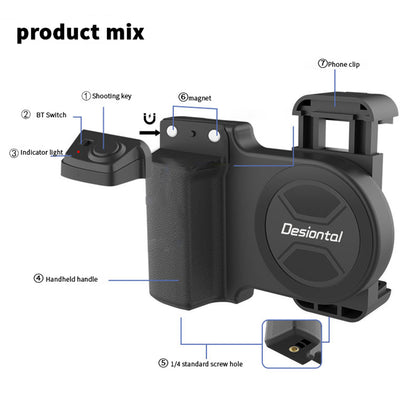 Stabilizzatore per maniglia della telecamera con telecomando per modello di clip per telefono cellulare PH-30A