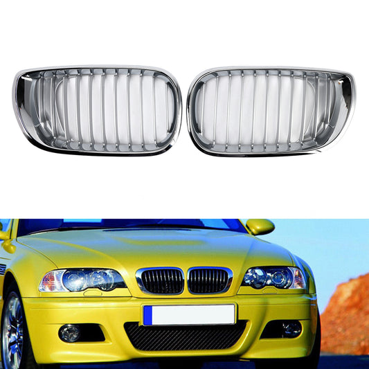 Griglia anteriore a doppio rene per Restyling BMW E46 Serie 3 4 porte 2002-2005 cromata a 4 porte