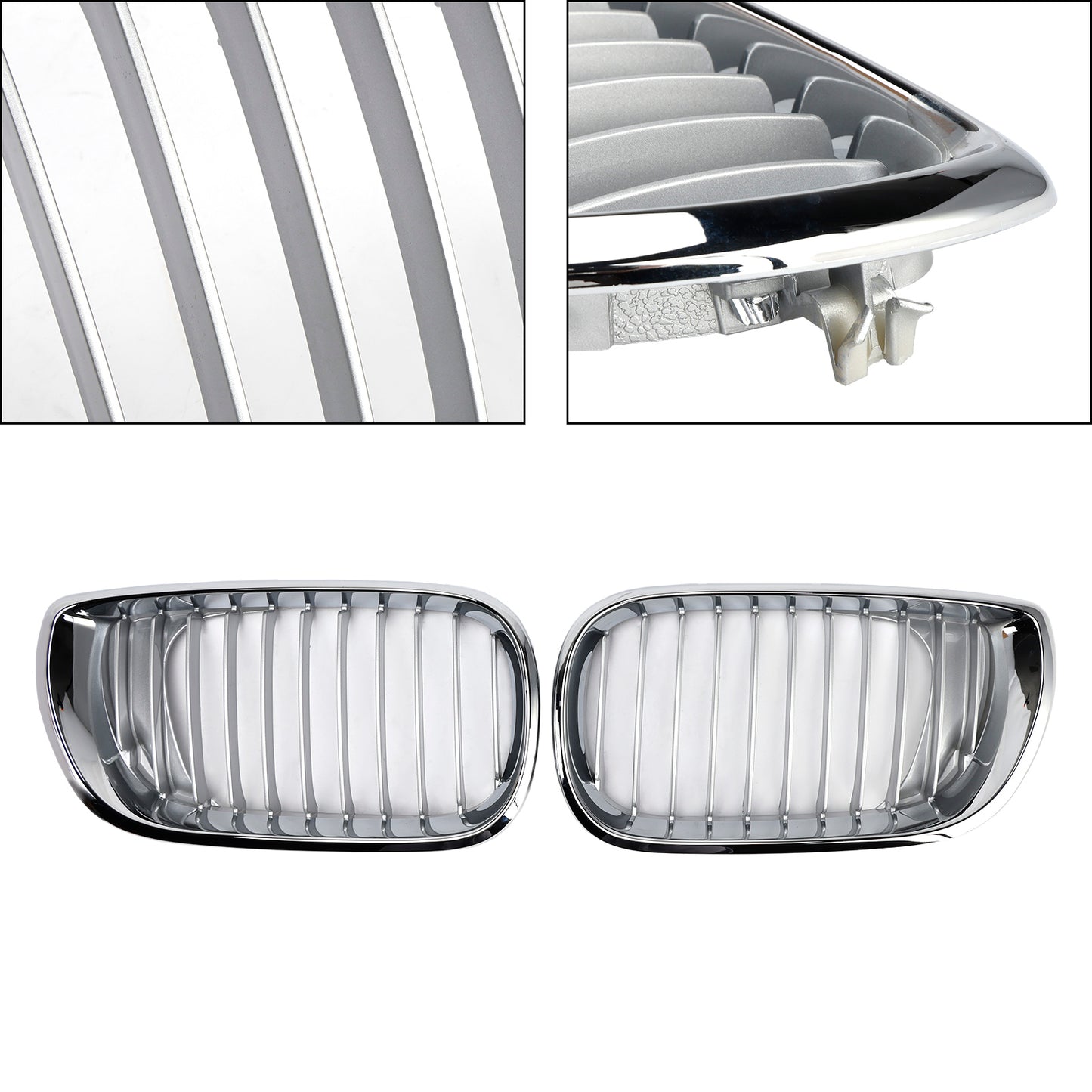 Griglia anteriore a doppio rene per Restyling BMW E46 Serie 3 4 porte 2002-2005 cromata a 4 porte