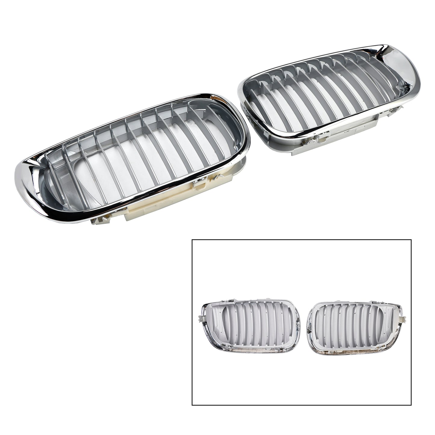 Griglia anteriore a doppio rene per Restyling BMW E46 Serie 3 4 porte 2002-2005 cromata a 4 porte