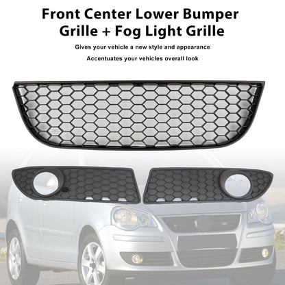 NERO Centro Per Polo GTI Anteriore VW Inferiore 9N3 Griglia Paraurti Griglia 2005-2009 Nebbia Generico