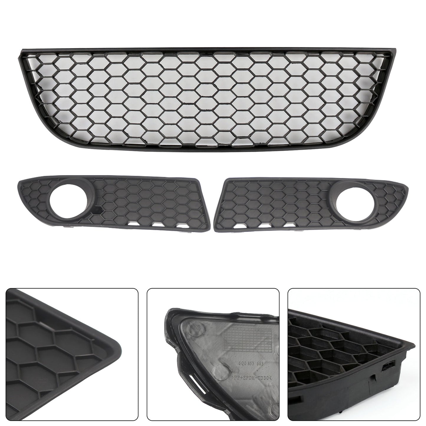 Griglia anteriore inferiore a nido d'ape lato sinistro per VW Polo 9N3 GTI (2005-2009) generico