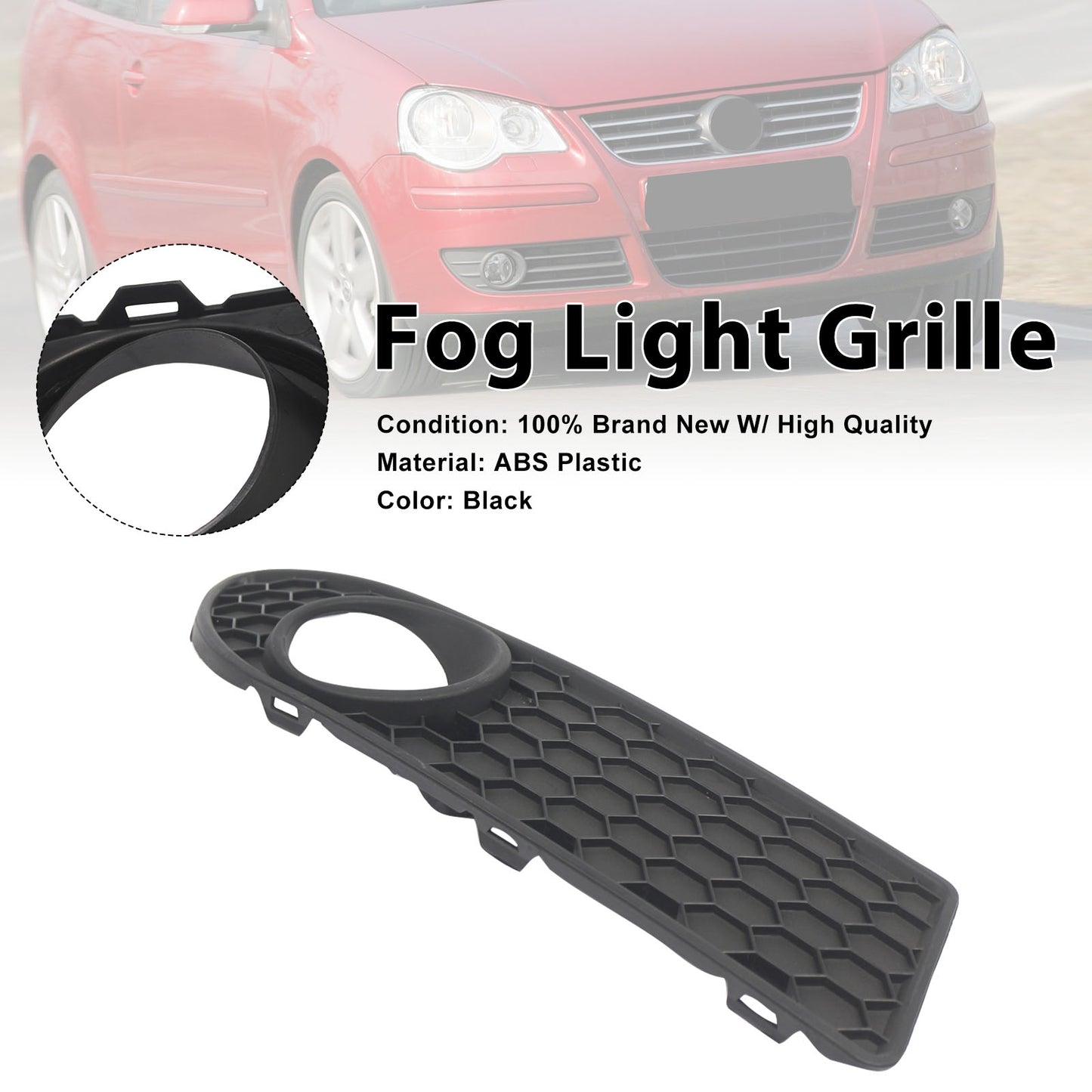 Griglia anteriore inferiore a nido d'ape lato sinistro per VW Polo 9N3 GTI (2005-2009) generico