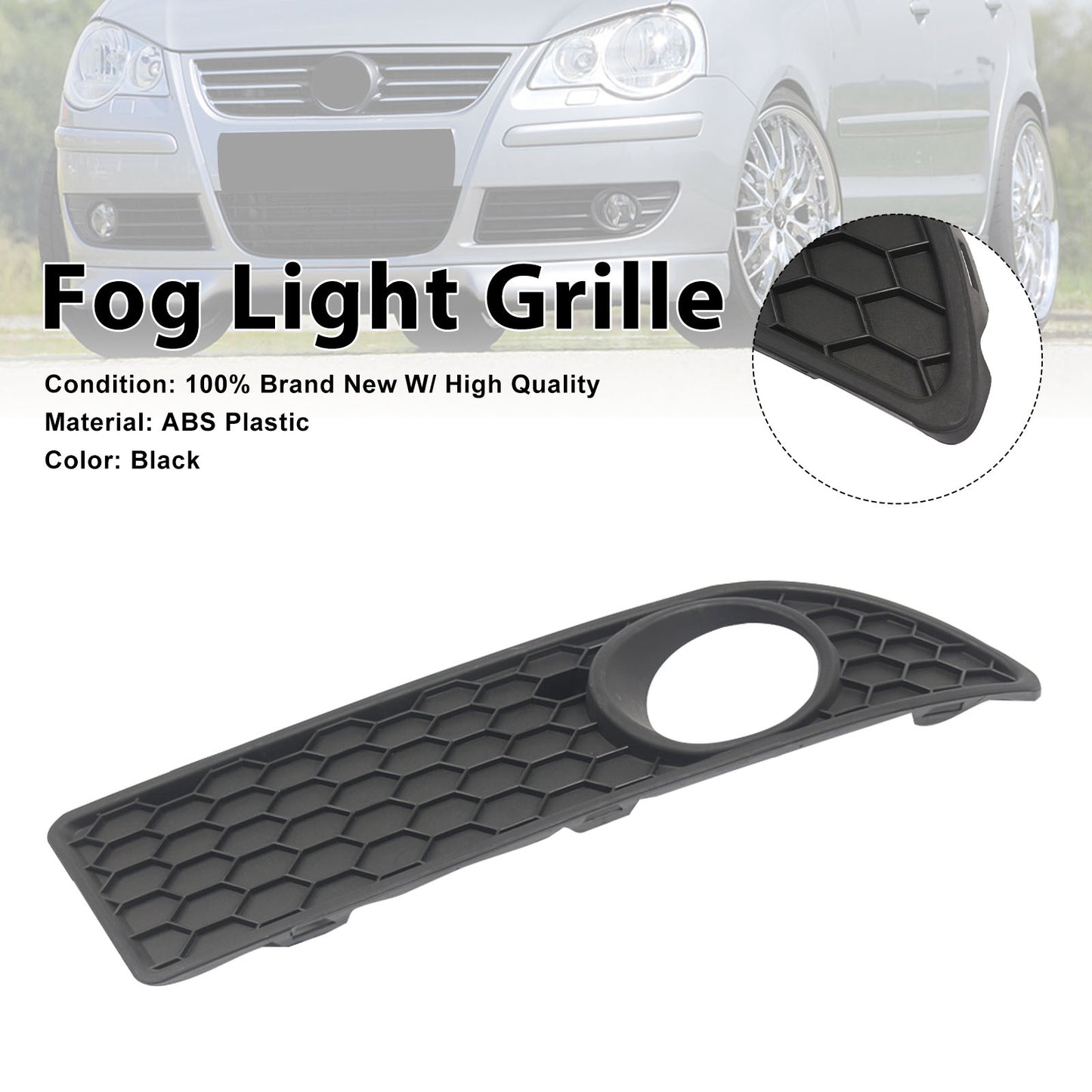 Griglia anteriore inferiore a nido d'ape lato sinistro per VW Polo 9N3 GTI (2005-2009) generico