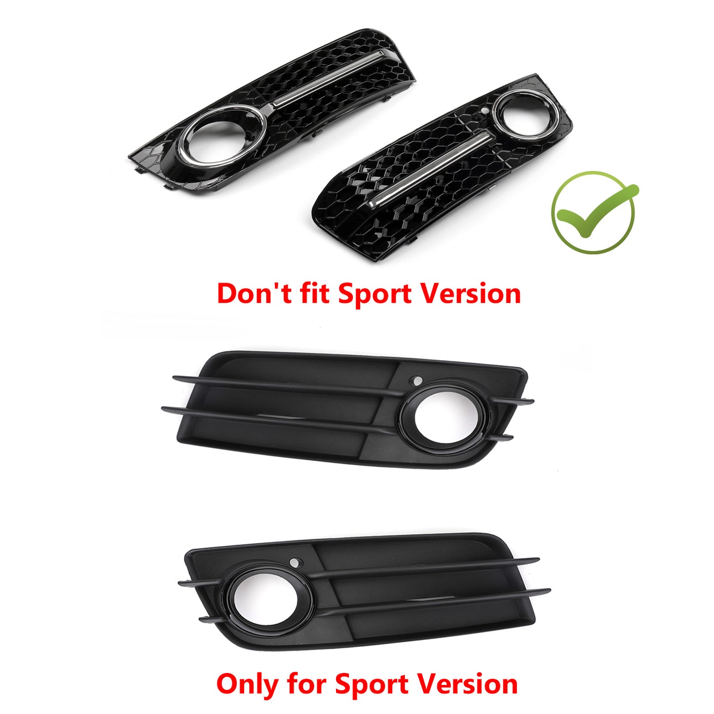 2009-2012 A4 B8 LH Chrome Honey Comb Fendinebbia Copertura Griglia Griglia di ricambio Generico