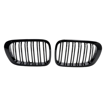 Griglie per griglia del cofano anteriore a doppia linea nero lucido per BMW E46 2 porte 1998-2001 generico