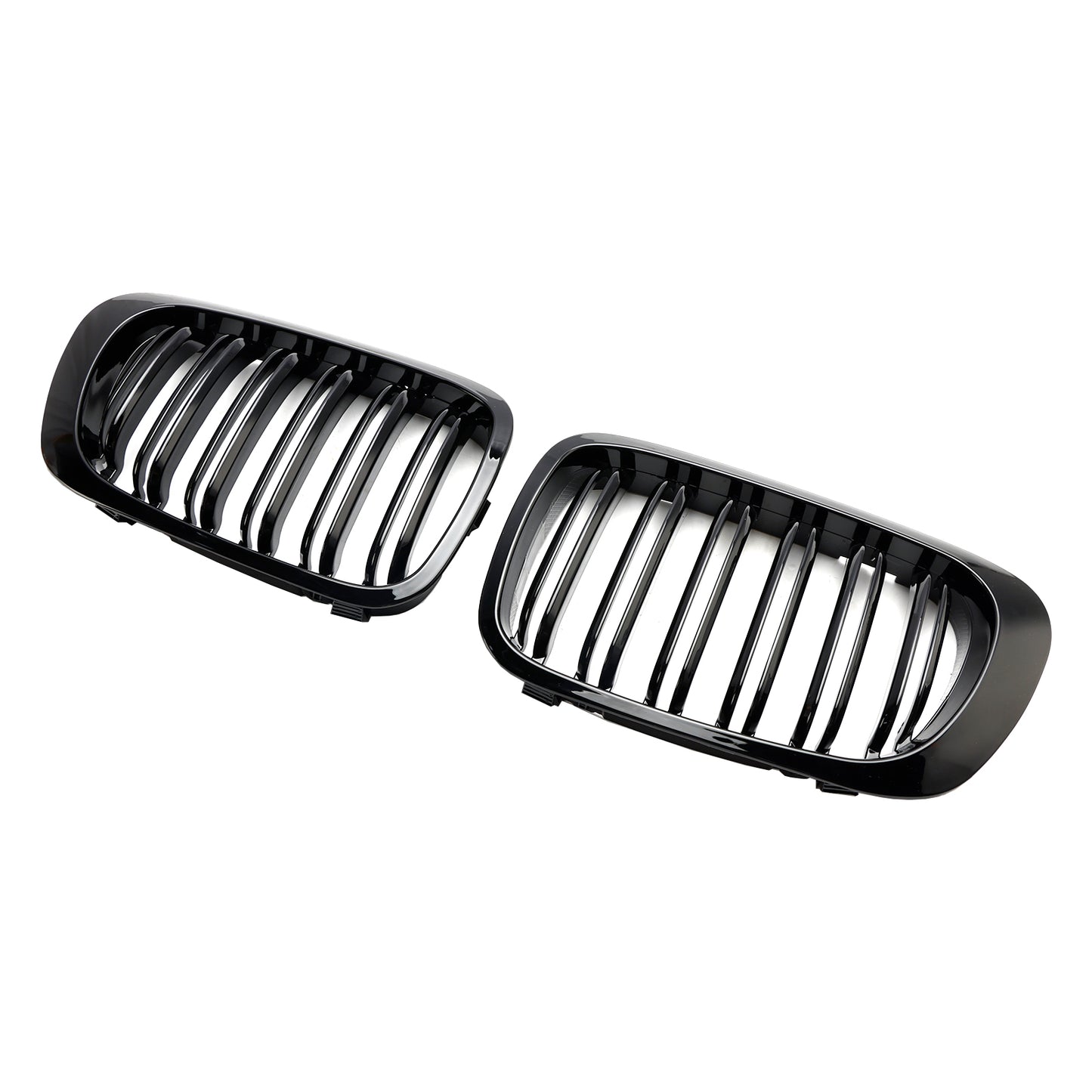 Griglie per griglia del cofano anteriore a doppia linea nero lucido per BMW E46 2 porte 1998-2001 generico