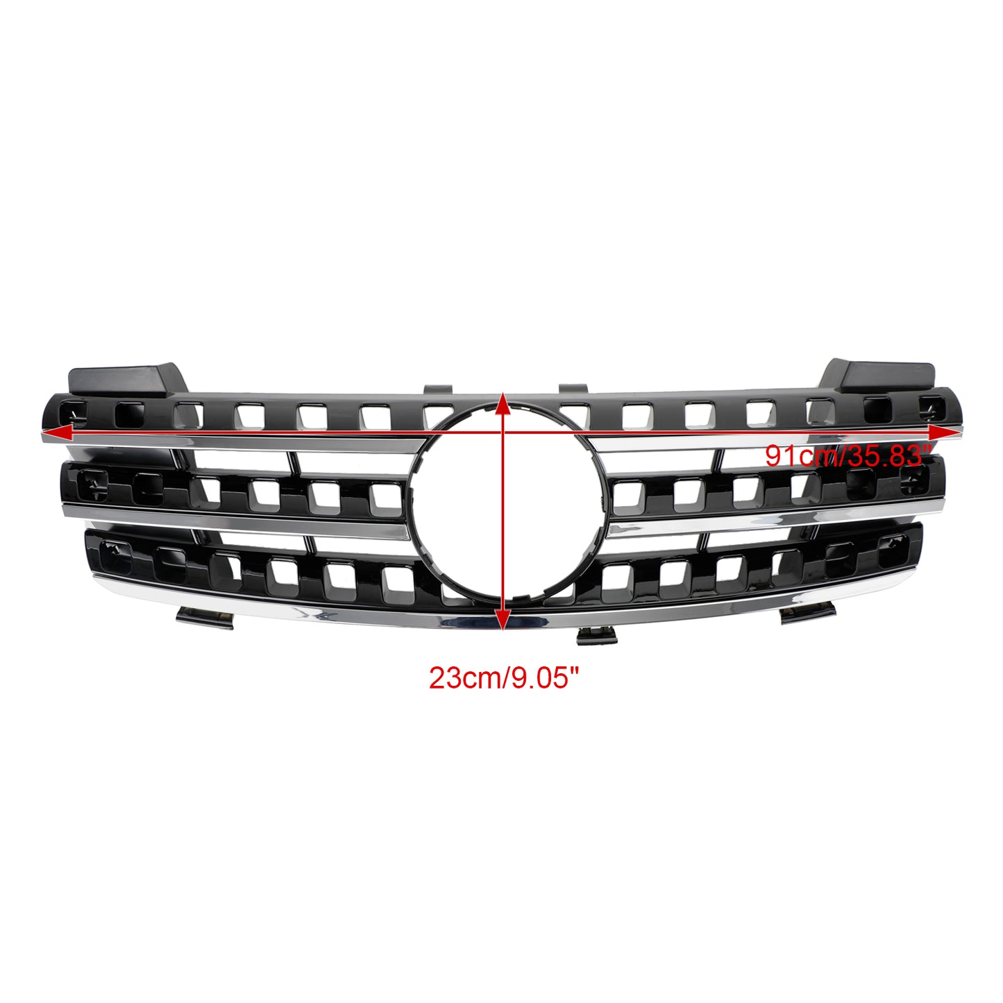Griglia paraurti anteriore per Mercedes ML-Classe W164 2005-2008 cromo/nero