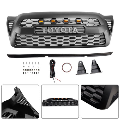 Griglia paraurti anteriore nera opaca Toyota Tacoma 2005-2011 con LED