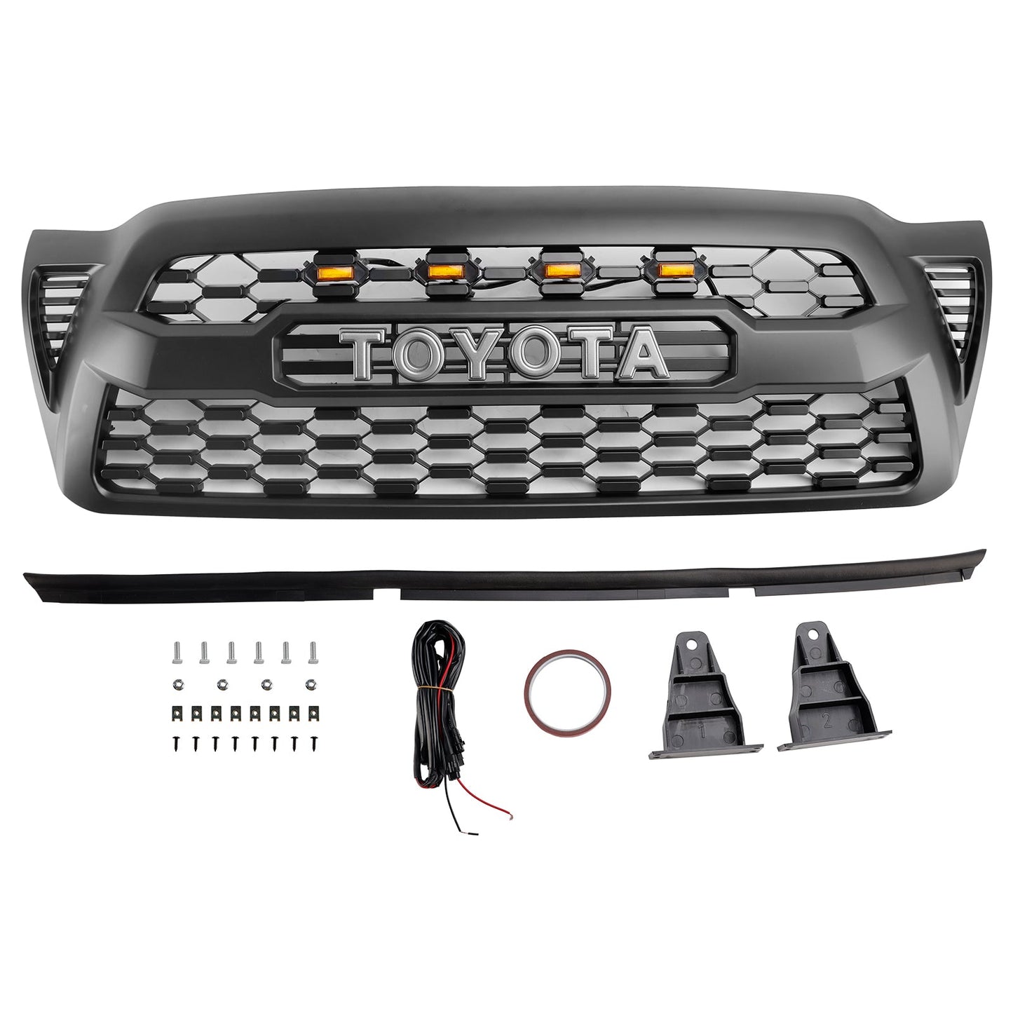 Griglia paraurti anteriore nera opaca Toyota Tacoma 2005-2011 con LED