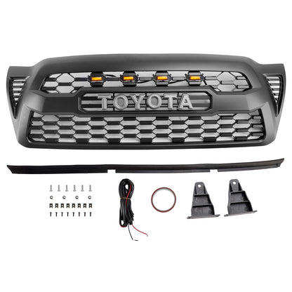 Griglia paraurti anteriore nera opaca Toyota Tacoma 2005-2011 con LED