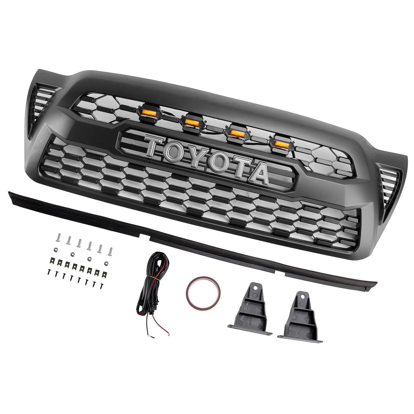 Griglia paraurti anteriore nera opaca Toyota Tacoma 2005-2011 con LED