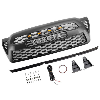Griglia paraurti anteriore nera opaca Toyota Tacoma 2005-2011 con LED