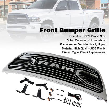Dodge Ram 2500/3500 Laramie 2010-2018 con griglia paraurti anteriore cromata con luci a LED