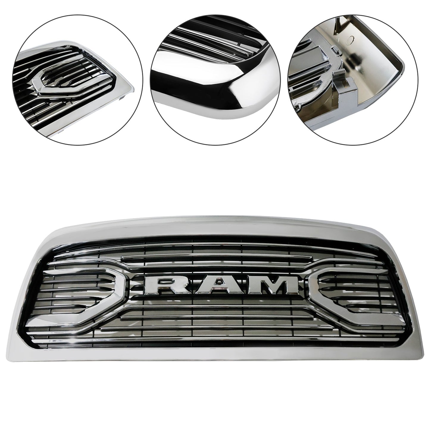 Dodge Ram 2500/3500 Laramie 2010-2018 con griglia paraurti anteriore cromata con luci a LED