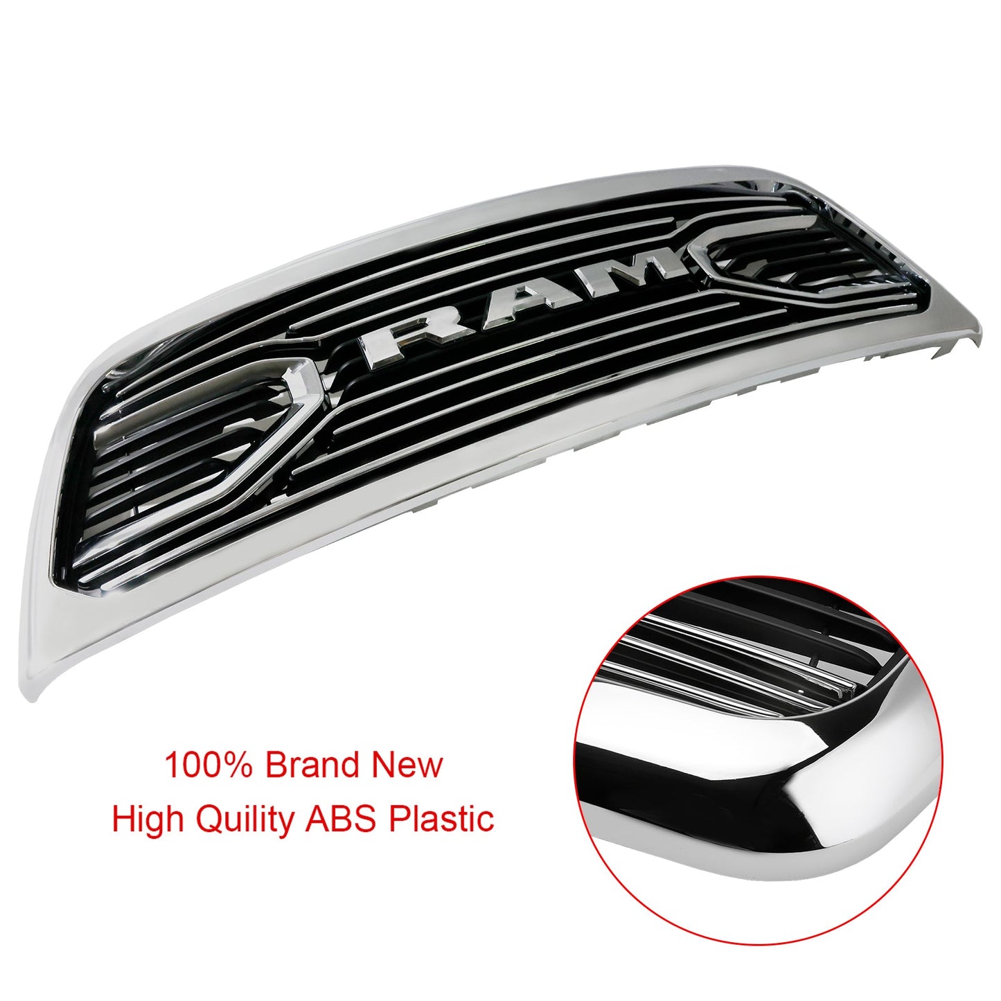 Dodge Ram 2500/3500 Laramie 2010-2018 con griglia paraurti anteriore cromata con luci a LED