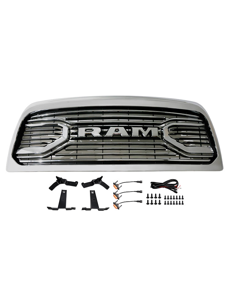 Dodge Ram 2500/3500 Laramie 2010-2018 con griglia paraurti anteriore cromata con luci a LED