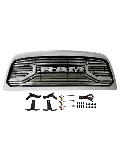 Dodge Ram 2500/3500 Laramie 2010-2018 con griglia paraurti anteriore cromata con luci a LED