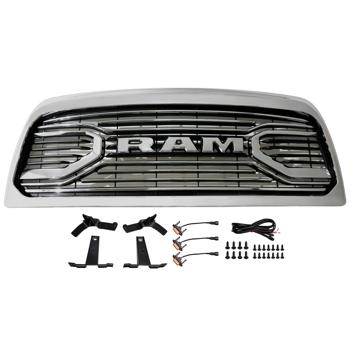 Dodge Ram 2500/3500 Laramie 2010-2018 con griglia paraurti anteriore cromata con luci a LED