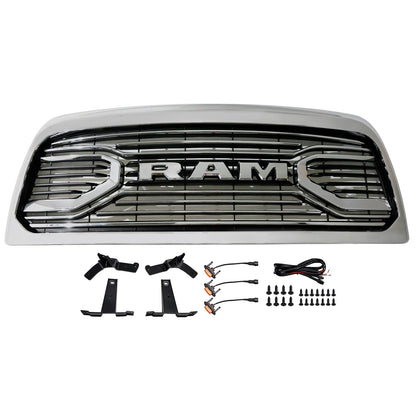 Dodge Ram 2500/3500 Laramie 2010-2018 con griglia paraurti anteriore cromata con luci a LED
