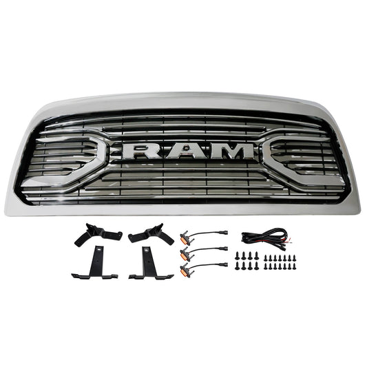Dodge Ram 2500/3500 Laramie 2010-2018 con griglia paraurti anteriore cromata con luci a LED
